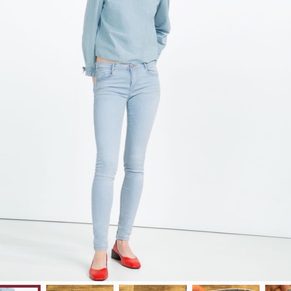 Zara light wash skinny jeans